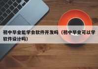 初中毕业能学会软件开发吗（初中毕业可以学软件设计吗）