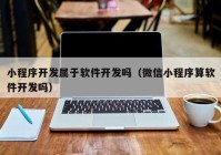 小程序开发属于软件开发吗（微信小程序算软件开发吗）