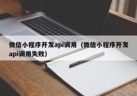 微信小程序开发api调用（微信小程序开发api调用失败）