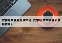 软件开发就业前景如何（软件开发的就业和发展前景）