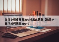 微信小程序开发appid怎么获取（微信小程序如何获取appid）
